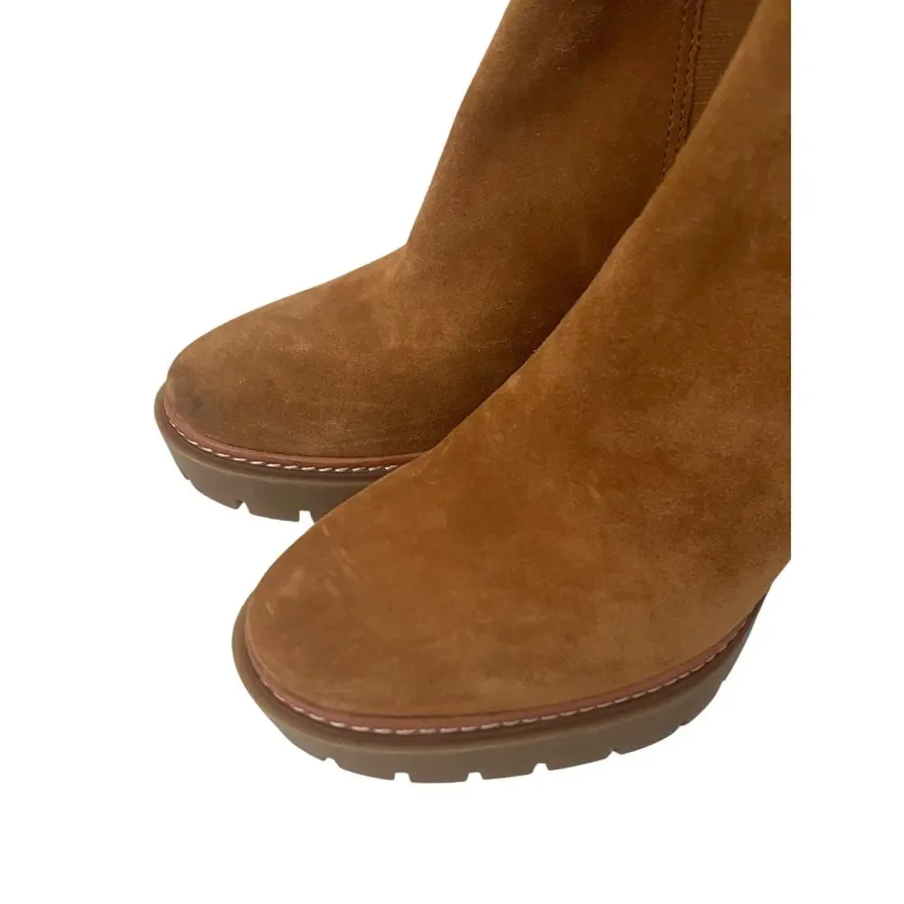 Tory Burch Chelsea 70MM Suede Lug Sole Boots Size 9